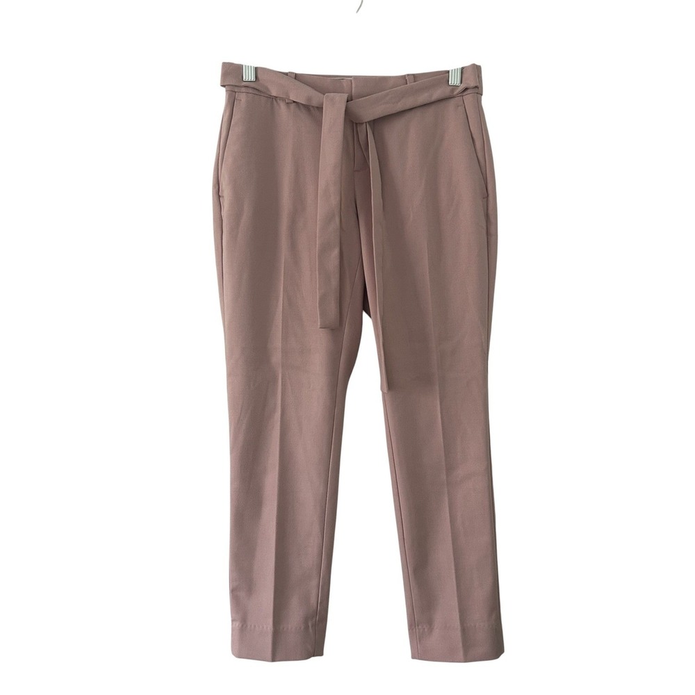 Banana Republic Factory Womens Pink Tie Waist Straight Leg Ankle Pants 00 Petite